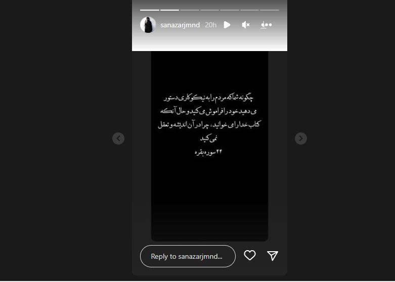 طعنه معنادار ساناز ارجمند، همسر شهاب حسینی به حوادث اخیر