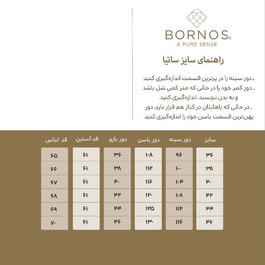 استفاده از جدول سایز