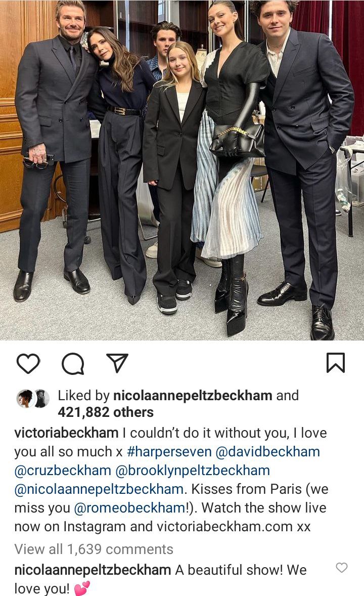 ویکتوریا بکهام با این پست دل پسر و عروس اش را به دست آورد