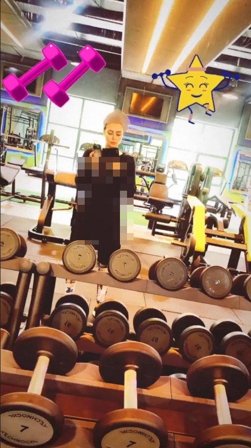 "سحر قریشی" در باشگاه بدنسازی در دبی/ عکس