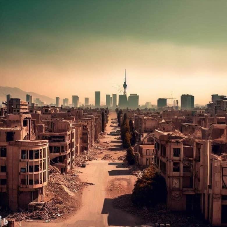 تصاویر مخوف هوش مصنوعی از سال ۱۴۵۰ تهران!