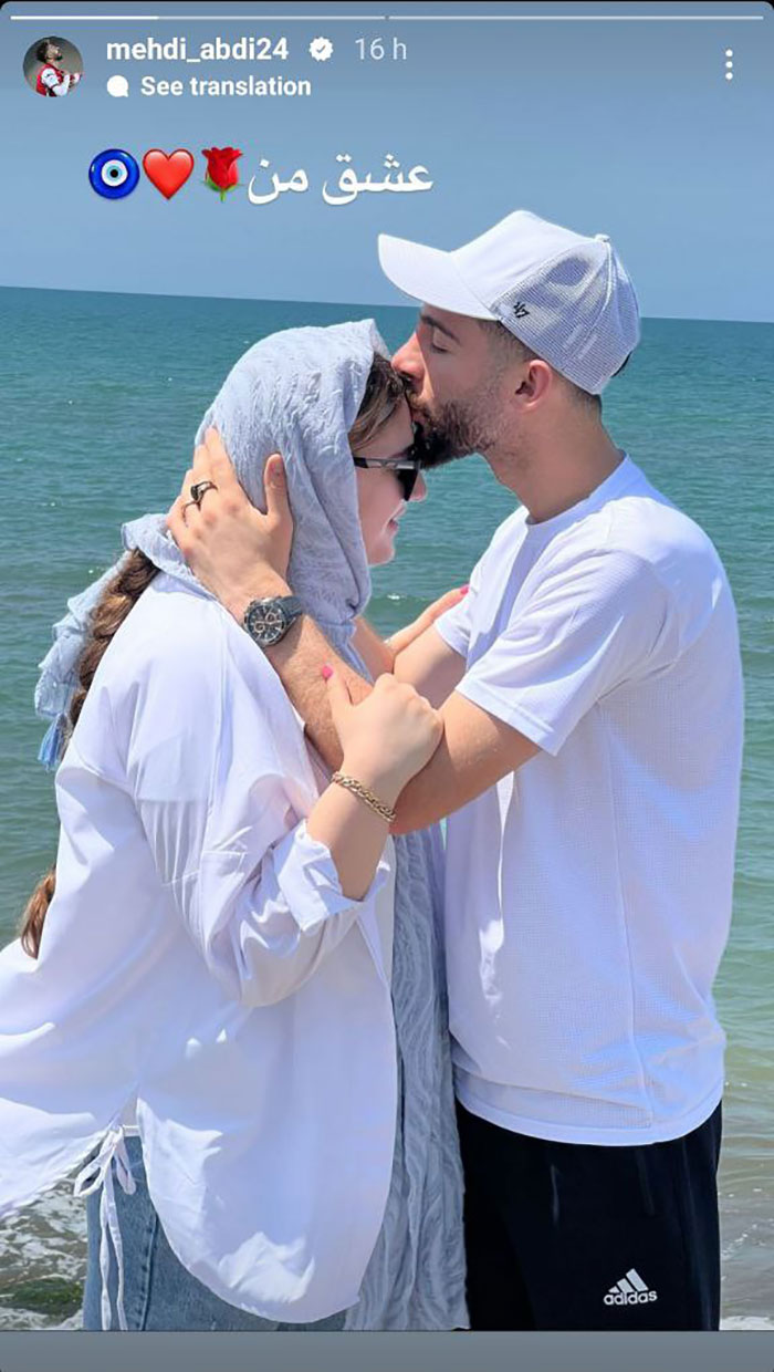 عاشقانه مهاجم پرسپولیس و همسرش کنار دریا پر بازدید شد!