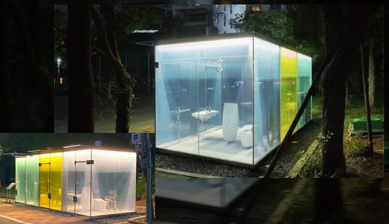 تصاویر/ توالت عمومی شفاف در ژاپن و دلیل عجیب ساخت آن!