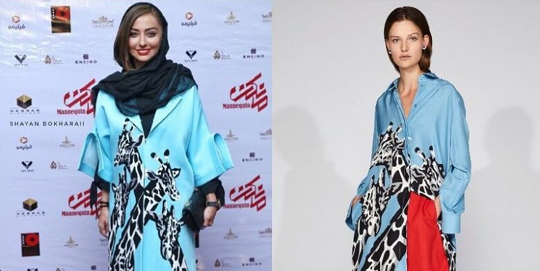 نفیسه روشن در فرش قرمز لباس کپی کرد.