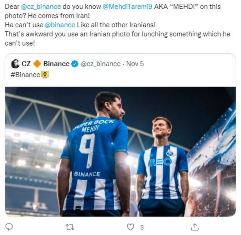 مهدی طارمی در تبلیغ صرافی بایننس جنجالی شد.