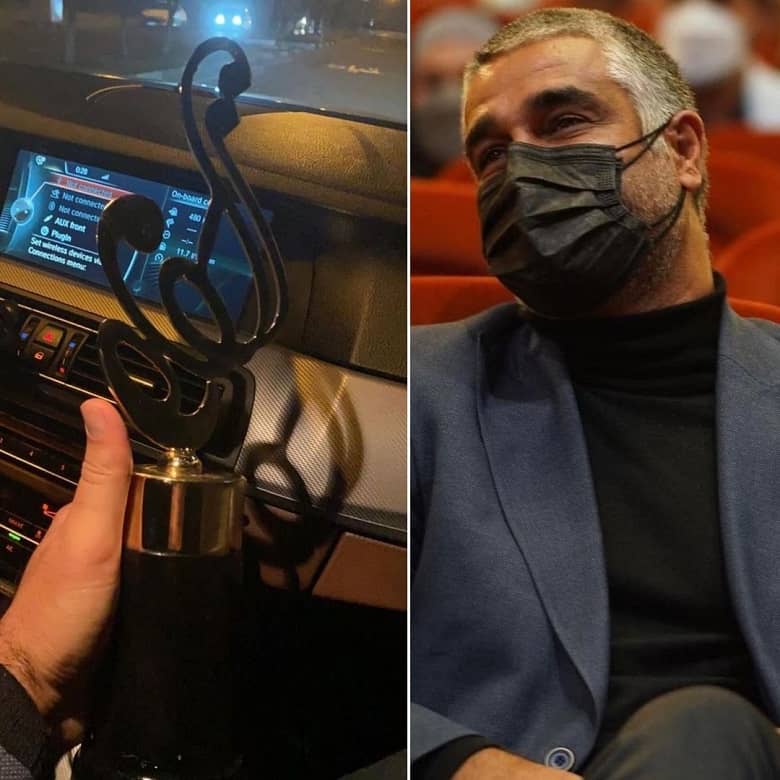 پژمان در جشن حافظ جایزه گرفت.